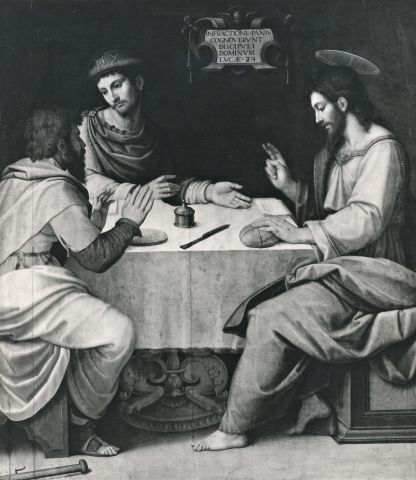 Anonimo — Capassini Giovanni - sec. XVI - Cena in Emmaus  — insieme, fronte